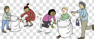 Responsibility Clipart Cleanup   Picking Up Trash Cartoon  HD Png Download