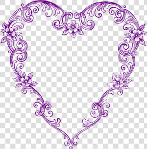 Free Images Fancy Vintage Purple Heart Clip Art   Transparent Vintage Shape Clipart  HD Png Download