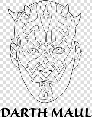 Darth Maul Face Templates Coloring Page   Star Wars The Clone Wars Darth Maul Coloring Page  HD Png Download