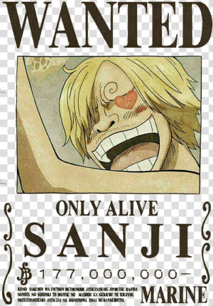 Vinsmoke Sanji Wanted Poster  HD Png Download