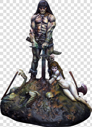 Transparent Conan The Barbarian Png   Frank Frazetta Conan Statue  Png Download