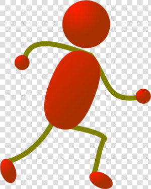 Stick Figure Running Clipart   Red Person Running  HD Png Download