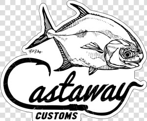 Transparent Fishing Lure Clipart Black And White   Castaway Customs Logo  HD Png Download