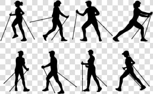 Nordic Walking Silhouettes Vector   Nordic Walking Png  Transparent Png