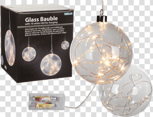 Led Christmas Baubles Glass   Led Glass Hanging Christmas Bauble  HD Png Download