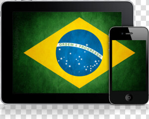 Ipad E Iphone 4 Com A Bandeira Do Brasil   Png Download  Transparent Png