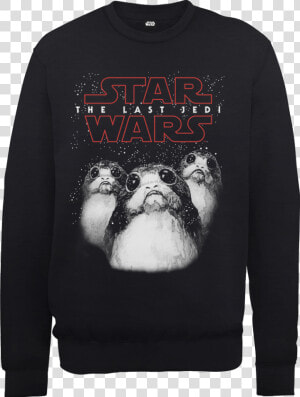 Star Wars The Last Jedi Porgs Black Sweatshirt   Mono Sketch Of Iron Man  HD Png Download