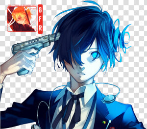 Anime Boy Black Hair Blue Eyes Search Result 184 Cliparts   Persona 3 Anime Makoto Yuki  HD Png Download