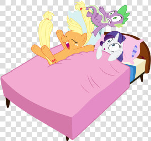 Blanket Vector Cartoon Pillow   Applejack And Rarity Same Bed  HD Png Download