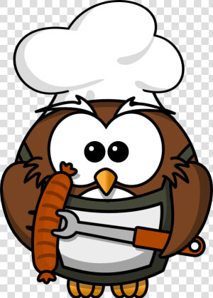 Owl With Sausage Clip Arts   Owl Cooking Clipart  HD Png Download