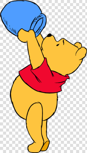 Disney Winnie The Pooh Clip   Winnie The Pooh Holding Honey Pot  HD Png Download