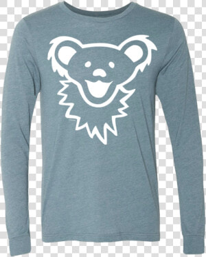 Grateful Dead Dancing Bear Face Unisex Longsleeve   Black Dancing Bear Grateful Dead  HD Png Download