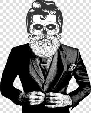 Clip Art Caveira Barba   Caveira Mexicana Com Barba Png  Transparent Png