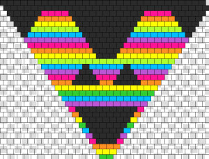 Rainbow Deadmau5 Bandana Bead Pattern   Pony Bead Bikini Pattern  HD Png Download