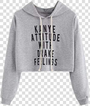  gray  hoodie  kanyewest  drakestickers  png  pngs   Pink Brand Cropped Sweatshirts  Transparent Png