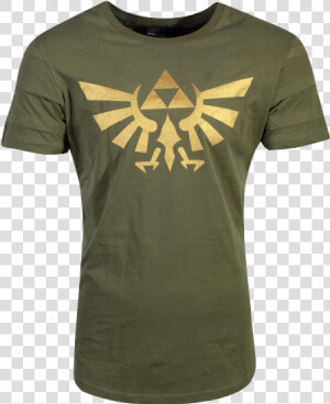 Zelda Hyrule Crest Green T Shirt   Legend Of Zelda  HD Png Download