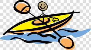 Clip Art Kayak Openclipart Canoe Vector Graphics   Canoeing Drawing  HD Png Download