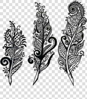 Clip Art Boho Design   Boho Feather Clipart Black And White  HD Png Download