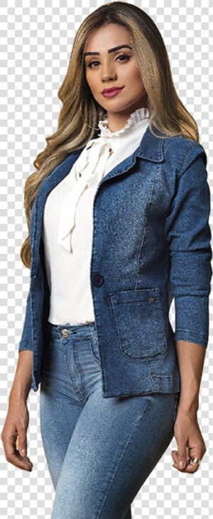 Blazer With Jeans Png Background   Blazer Feminino Jeans Comprar  Transparent Png