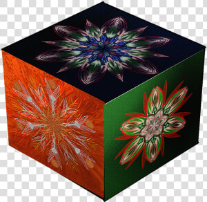 Mandala  Cube  Square  Cube Shape  Structure  Red   Floral Design  HD Png Download