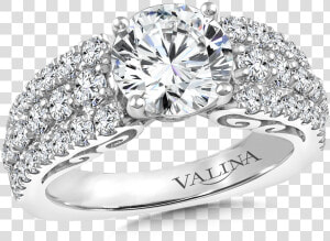 Valina Diamond Engagement Ring Mounting In 14k White   White Gold Diamond Ring Designs  HD Png Download