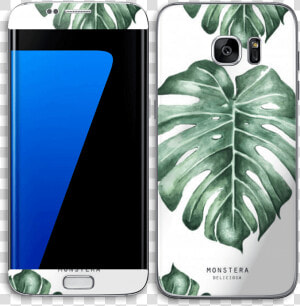 Monstera Pattern Skin Galaxy S7 Edge   Kunstdruck Pflanzen  HD Png Download