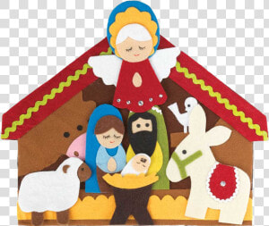 Nativity Scene   Png Download   Felt Nativity  Transparent Png