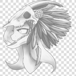 Taps  Chiefyshy  Feather  Fluttershy  Goat Skull  Headdress    Fluttershy  HD Png Download