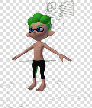 Inkling Boy And Octoling Boy 3d Model Rig From Splatoon   Splatoon 2 Octoling Model  HD Png Download