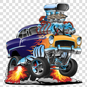 55 Funny Car V4   American Muscle Cars Engine  HD Png Download