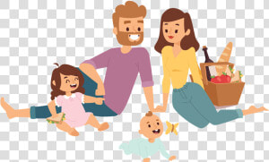 Transparent Free Picnic Clipart   Family Picnic Cartoon Png  Png Download