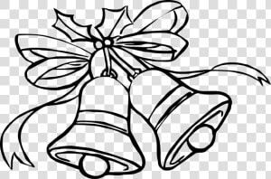 Christmas Bells Drawing   Christmas Bells Line Art  HD Png Download