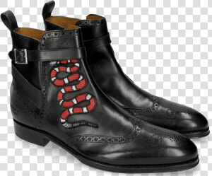 Ankle Boots Kane 9 Black Strap Black Patch Snake   Melvin And Hamilton Kane 9  HD Png Download