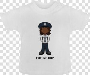 Police Officer Girl Law Enforcement Baby Classic T shirt   Cartoon  HD Png Download