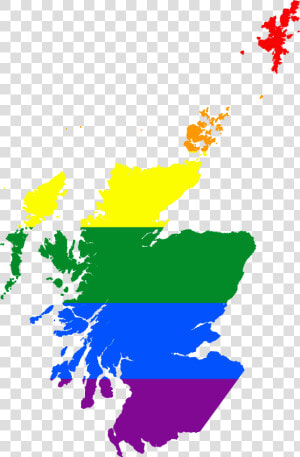 Lgbt Flag Map Of Scotland   Population Distribution Of Scotland  HD Png Download