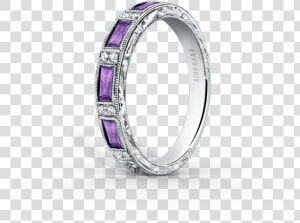 Kirk Kara Amethyst And Diamond Band   Engagement Ring  HD Png Download