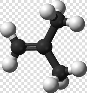 Isobutylene 3d Balls   Alkene Ball And Stick  HD Png Download