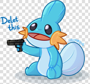 Pokemon Mudkip With A Gun  HD Png Download