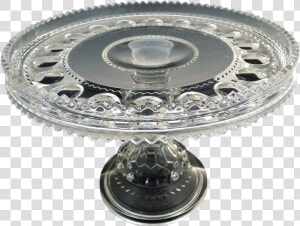 Antique Glass Pedestal Cake Stand Kings Crown Adams   Circle  HD Png Download