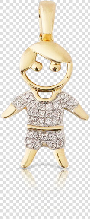 10k Yellow Gold Diamond Boy Pendant   Figurine  HD Png Download