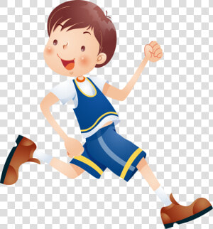 Child Cartoon Clip Art   Happy Running Boy Cartoon  HD Png Download