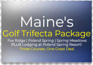 Maine Trifecta Package   Poster  HD Png Download