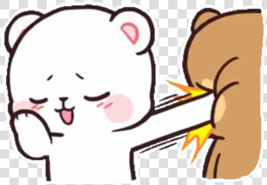  bears  bear  cute  kawaii  love  funny  fighting  punching   Milk And Mocha Bear Punch  HD Png Download