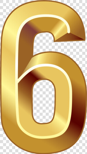 Gold Number Six Png Clipart Image   Number 6 Gold Png  Transparent Png