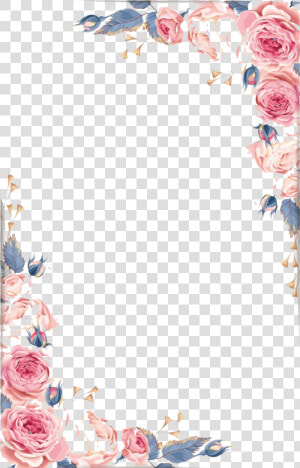 Vintage Floral Frame Png Image   Pink And Gray Floral Border  Transparent Png