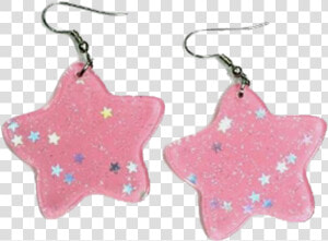  earrings  kawaii  fairykei  pink  stars  glitter  aesthetic   Aesthetic Pink Earrings Png  Transparent Png