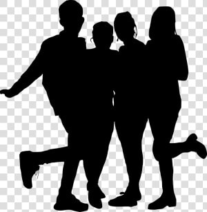 Group Photo Posing Silhouette   Human Silhouette Posing Png  Transparent Png