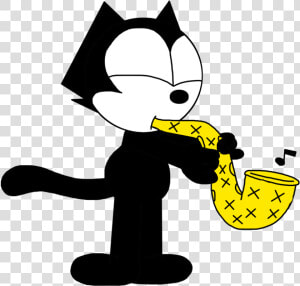 Felix Playing Saxophone By   Felix The Cat Instrument  HD Png Download