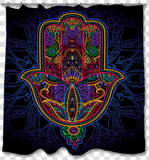 Transparent Curtain Clipart   Hamsa Tattoo Psychedelic  HD Png Download