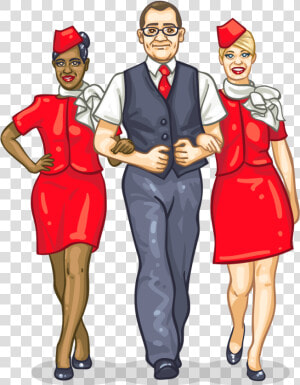 Transparent Flight Attendant Clipart   Cartoon  HD Png Download